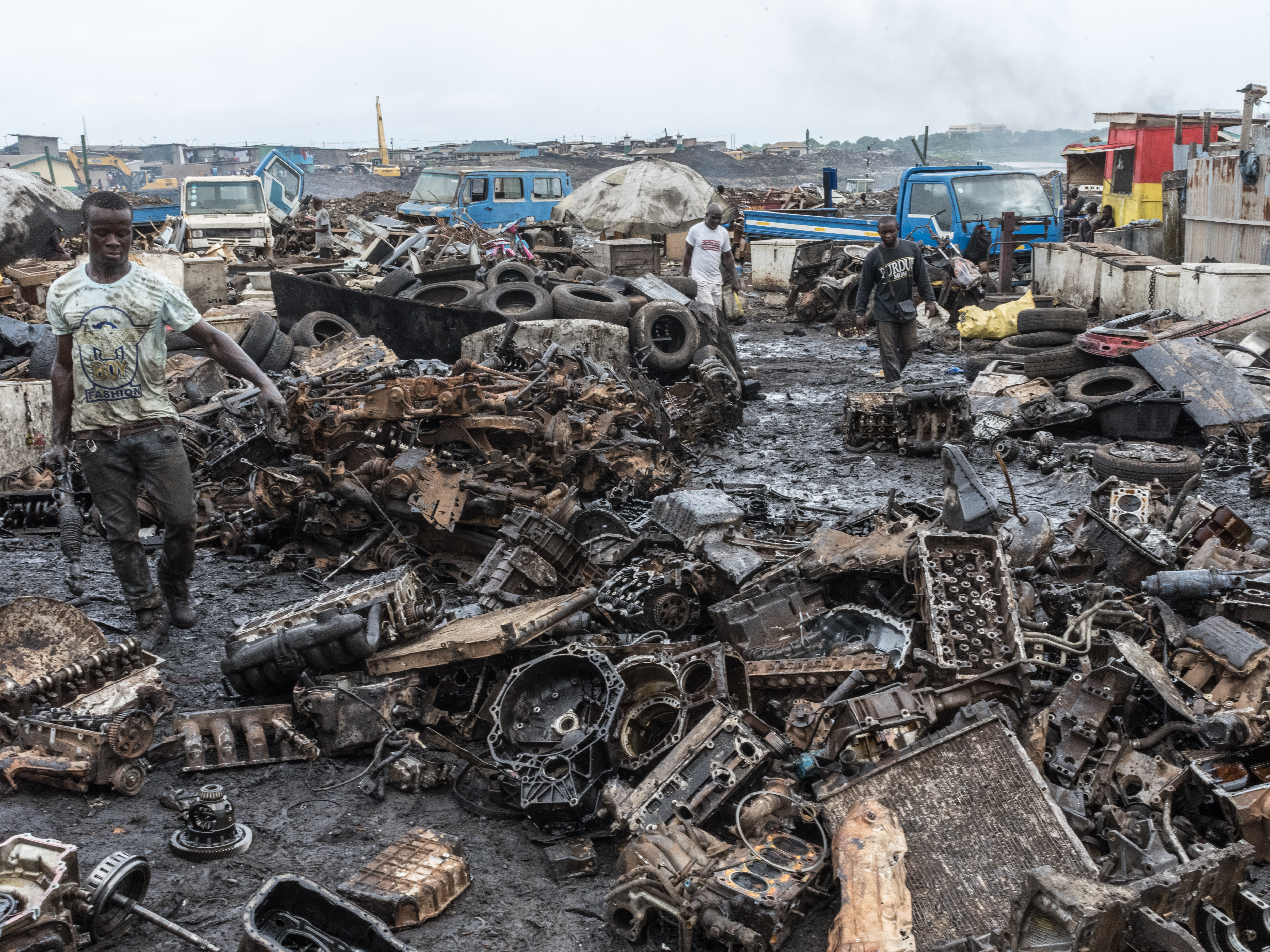 The photojournalist Carl De Keyser took this image of the Agbogbloshie e-waste dumpsite in 2016 in Accra, Ghana
